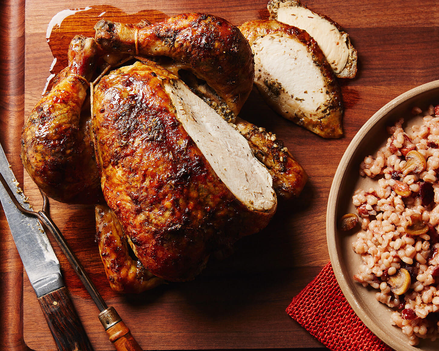 Cast Iron Chicken Breasts with Garlic Herb Butter ~ Barley & Sage