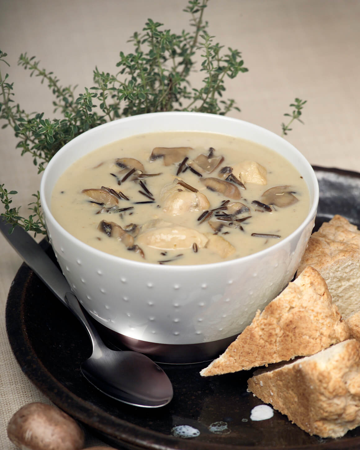 Chicken, Mushroom and Wild Rice Soup with Bannock | Chicken.ca